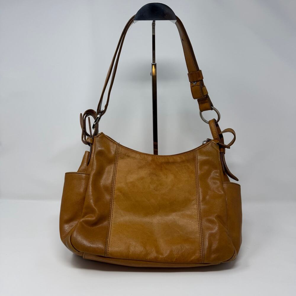 Vintage Cognac Brown Leather Hobo Shoulder Bag